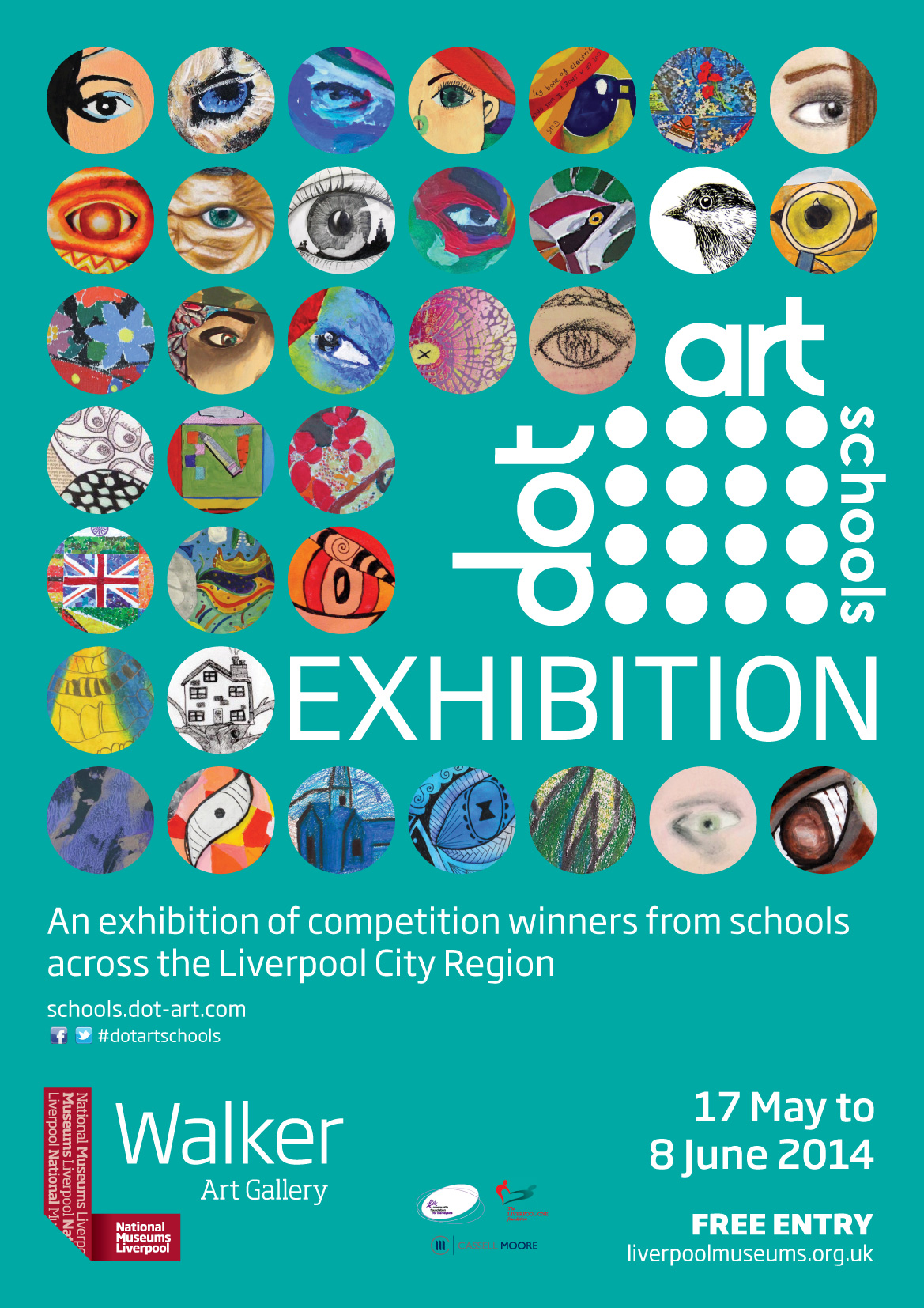 dot-art Schools exhibition flyer, front